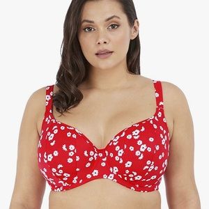 COPY - Red Floral Swimsuit top